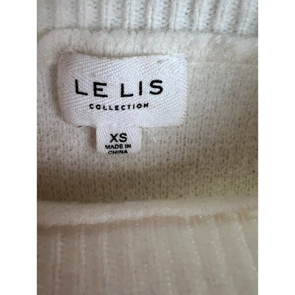 Lelis Collection Womens Sweater Abstract Graffiti Spray Paint Cream/Black XS - Picture 6 of 9